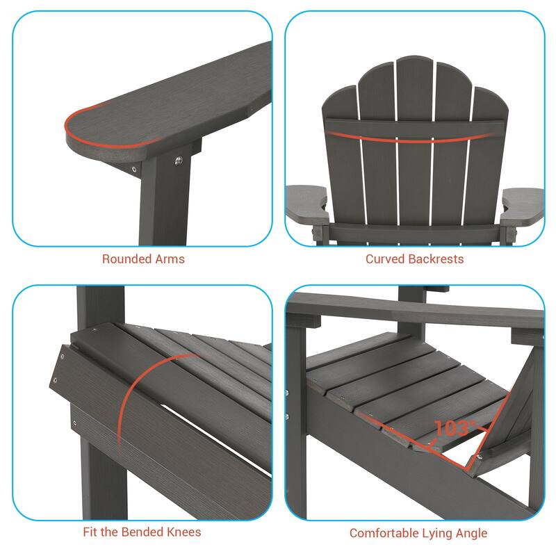 BONOSUKI 2pcs Outdoor Adirondack Chair,HIPS Patio Chair Set