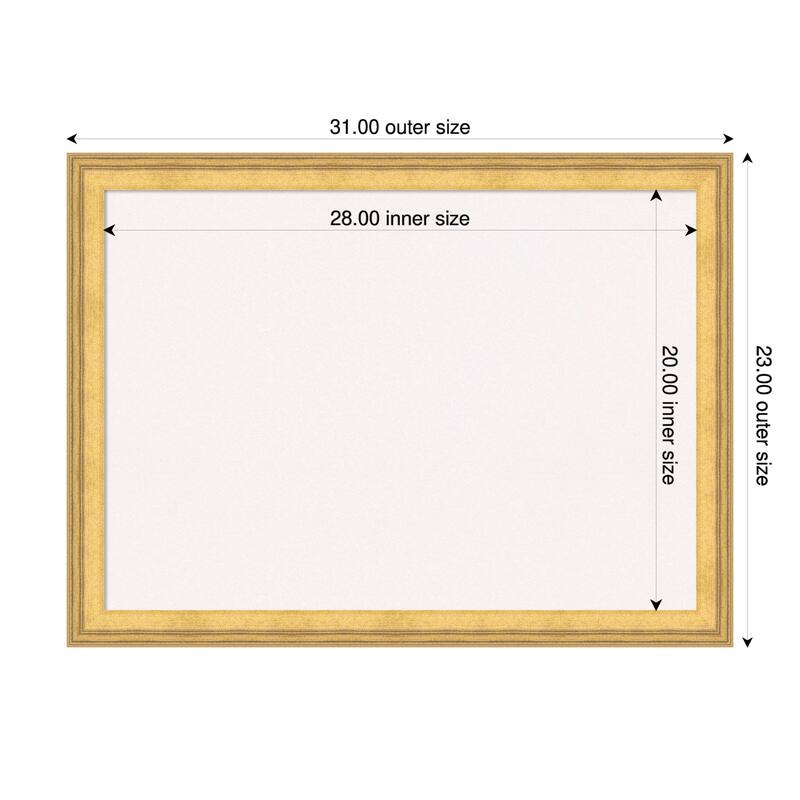 Owen Gold Wood Framed Cork Board - Bulletin Board, Organization Board, Pin Board - White - 31 x 23 in
