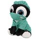 preview thumbnail 1 of 4, DolliBu Large Penguin Sparkle Eyes Doctor Plush with Uniform and Cap - 8 inches