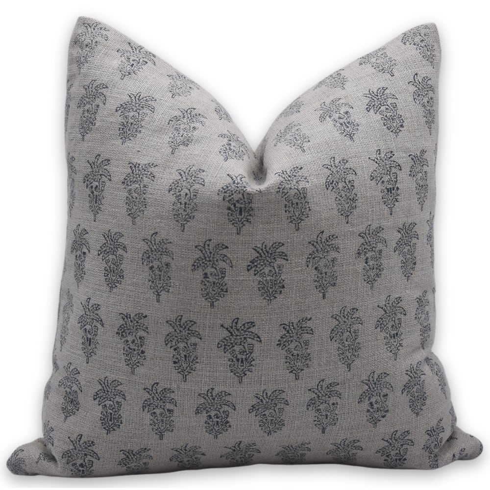 Linen Bohemian Block print pillow Cover - Kjur