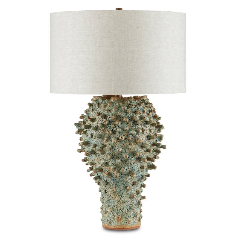 Currey & Company Sea Urchin Green Table Lamp - 30.25"h x 19"dia