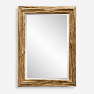 Uttermost Overlap Teak Wood Mirror