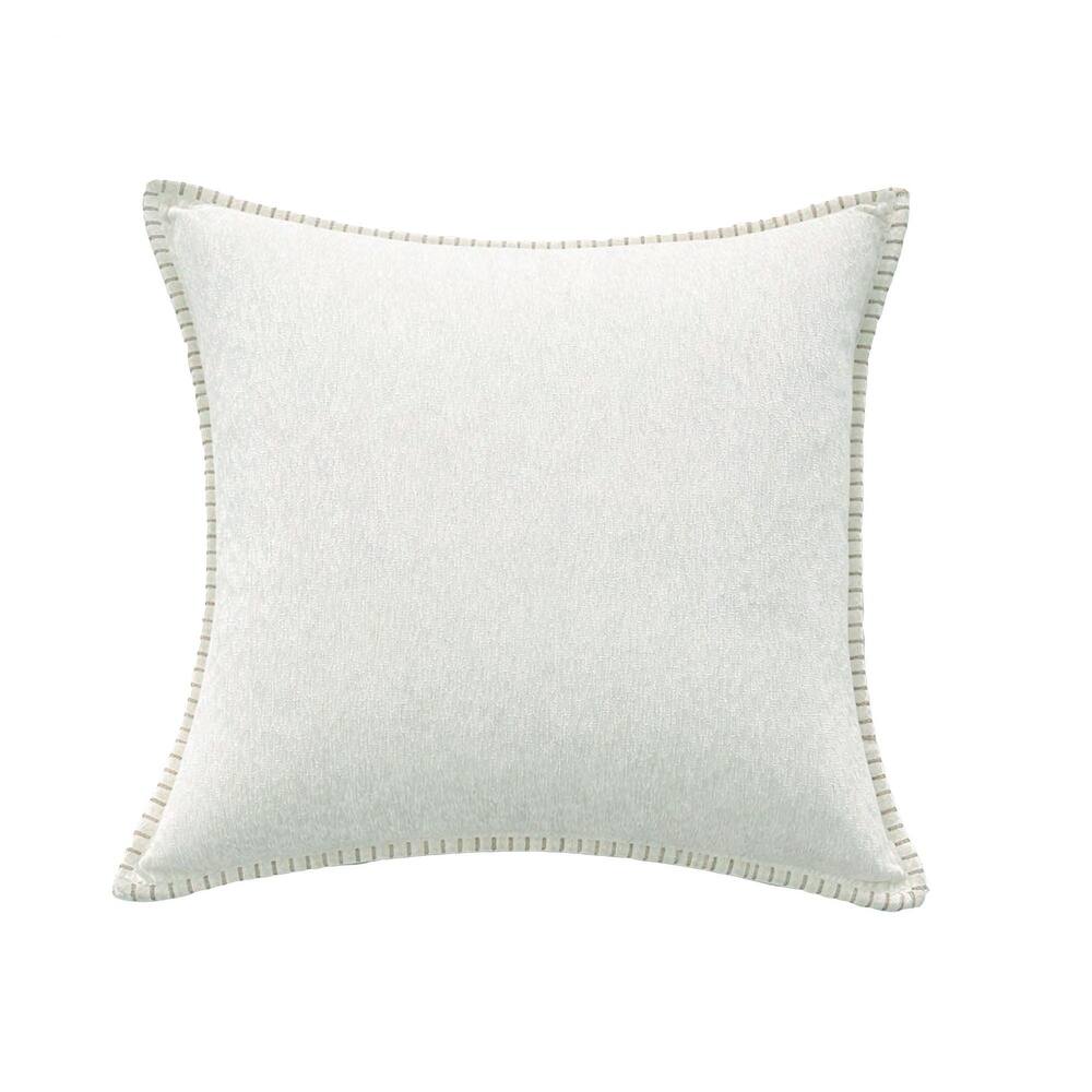 Textured Throw Pillow with Stitched Contrast Edge Set of 2