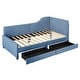 preview thumbnail 17 of 28, Twin Stripe L-shaped Semi-enclosed Daybed wStorage Drawers, Corduroy Upholstered Daybed, Wood Slat Support, No Spring Box Need