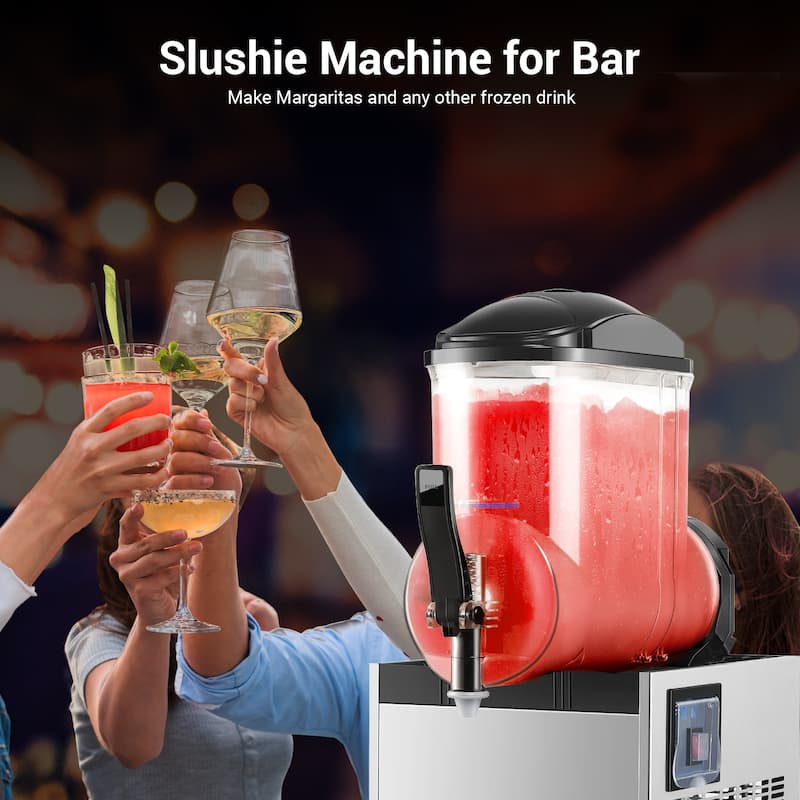 Commercial Slushy Machine, 3L/6L/12L/24L/36L, Self-Cleaning, for Margaritas, Alcoholic Beverages, Smoothies, and Soft Ice Cream