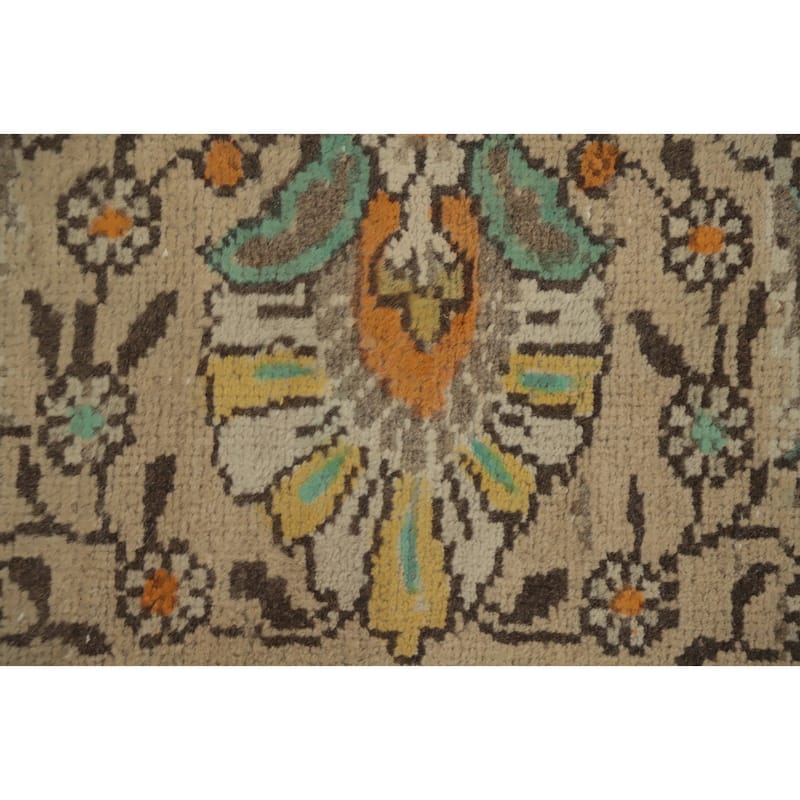 Hand Knotted Oriental 100% Wool Carpet Traditional Floral Oranges & Rust Tabriz Area Rug - 11' 9'' X 8' 5''
