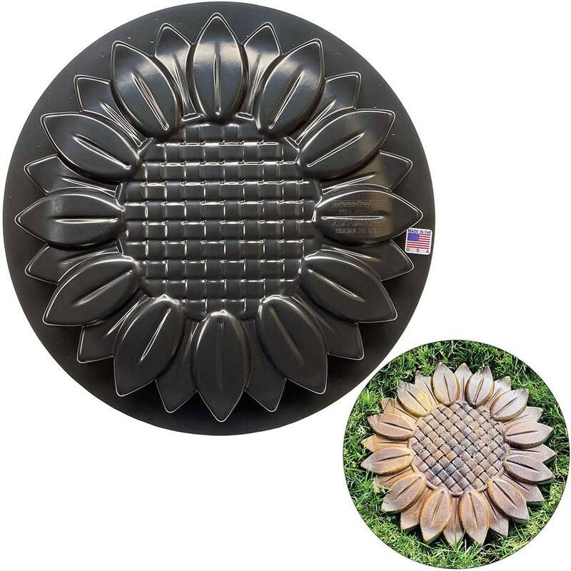 Sunflower Stepping Stone Mold, Durable Concrete Cement for DIY Garden Walkway