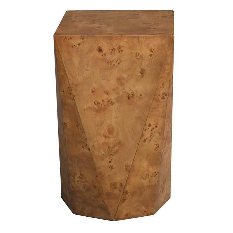 Geometric Wooden Accent Table - 24" - Brown