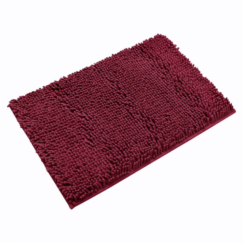 36"x24" - Burgundy Soft Cozy Plush Chenille Bath Mat Bathroom Rug