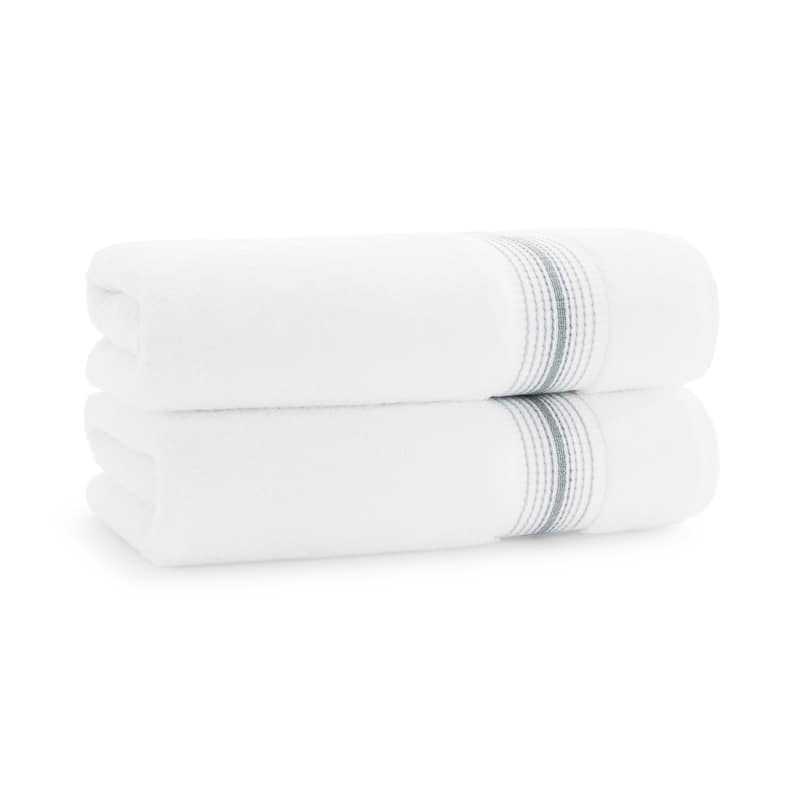 Aston & Arden Turkish Striped 2-Piece Bath Towels - 60x30 - Slate