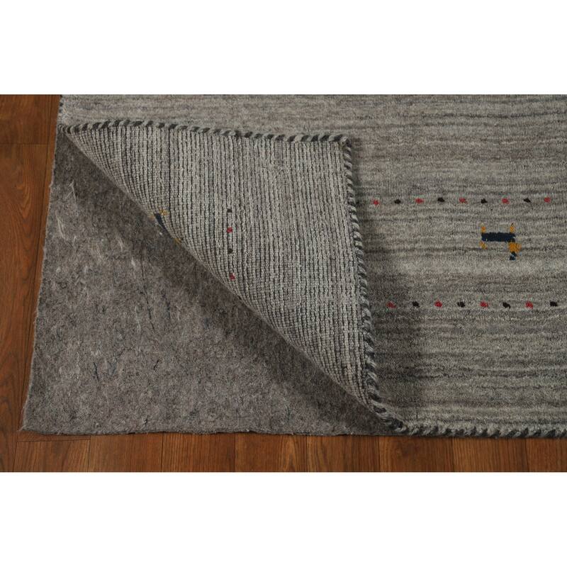 Oriental Grey Gabbeh Indian Area Rug Handmade Wool Carpet - 5'1" x 7'8"