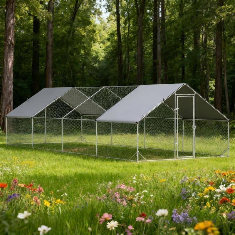 9.8' x 26.2' x 6.6' Chicken Coop Metal Chicken Run