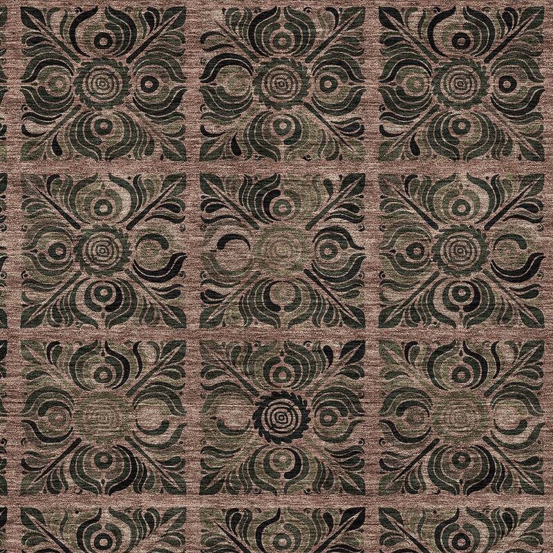 HomeRoots Medallion Transitional Rectangle Outdoor Rug