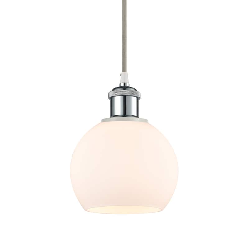 Innovations Lighting 516-1P-10-6 Athens Pendant Athens 6" Wide Mini - White and Polished Chrome / Matte White