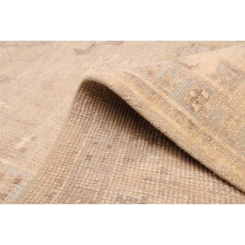 ECARPETGALLERY Hand-knotted Kavya Oushak Light Khaki Wool Rug - 8'9 x 12'5