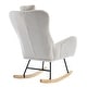 preview thumbnail 45 of 48, Modern Living Room Teddy Fabric Rocking Chair with Pocket and Headrest, Dark Green