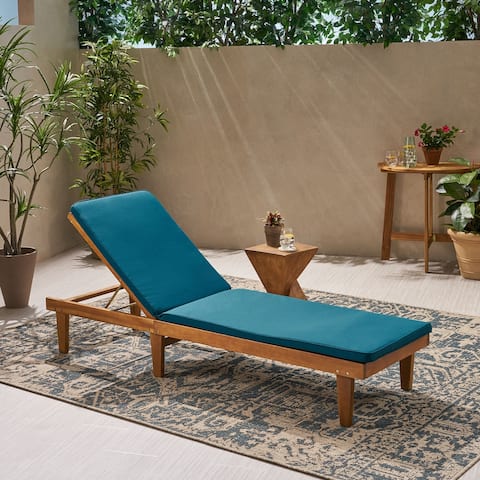 Nadine Outdoor Fabric Chaise Lounge Cushion by Christopher Knight Home