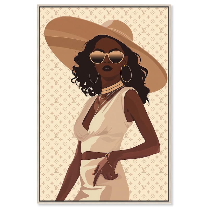 Stylish Gal in Tans Canvas by Art Remedy - Silver - 36" x 54"