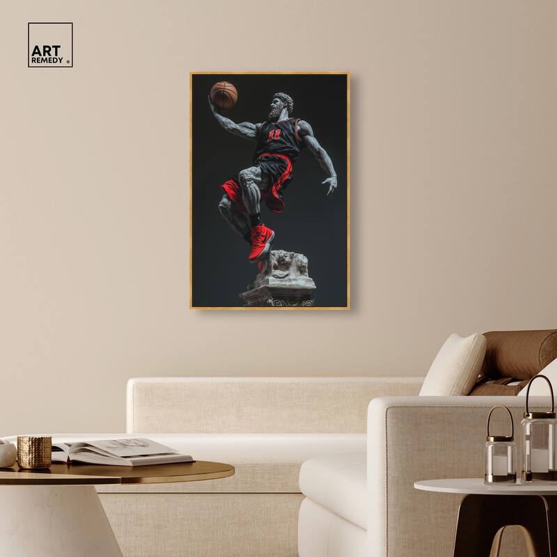 Basketball Sculpture Canvas by Art Remedy
