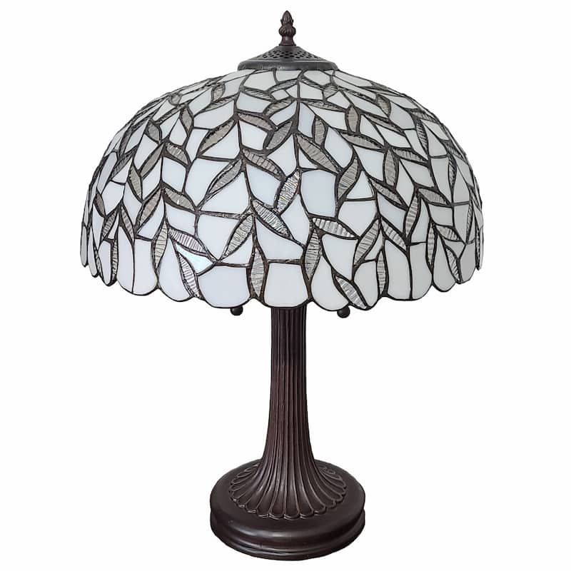Vintage Metal Two Light Candlestick Table Lamp with White Shade - 12” x 21” x 23”