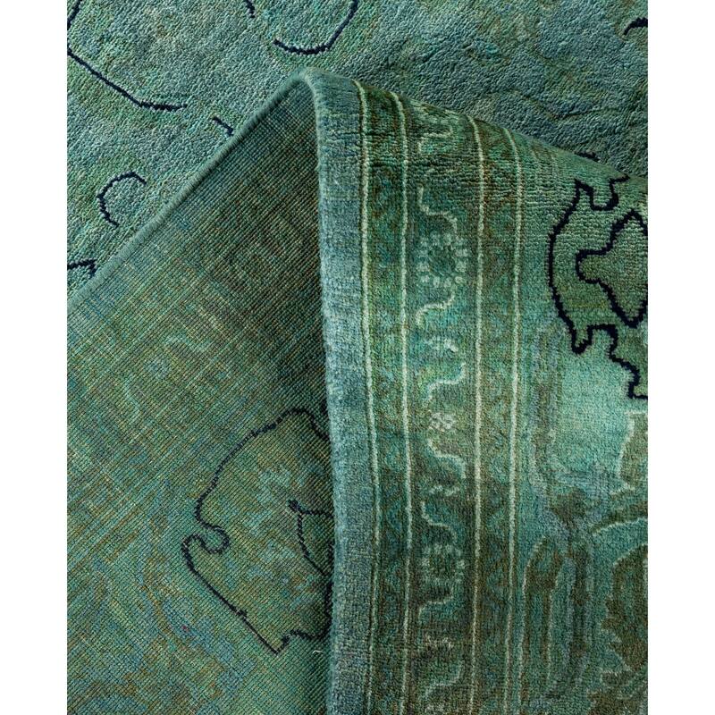 Overdyed One-of-a-Kind Hand-Knotted Area Rug - Green - 6' 1" x 8' 9"