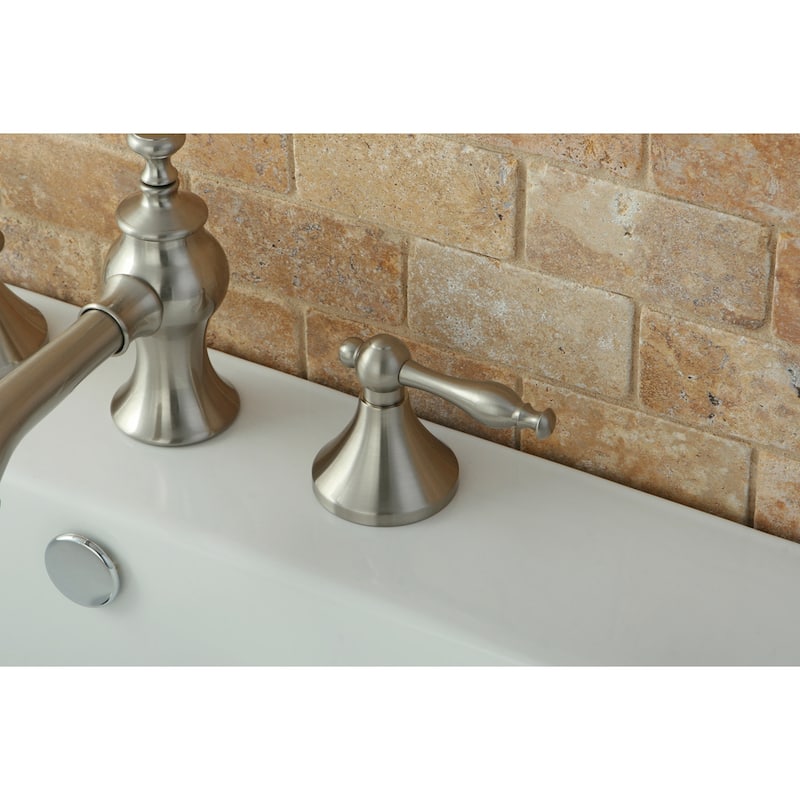 Kingston Brass Naples 1.2 GPM Widespread Bathroom Faucet with Pop-Up