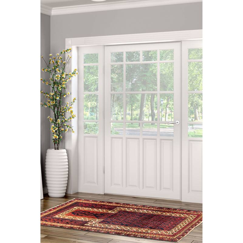 ECARPETGALLERY Hand-knotted Teimani Dark Navy Wool Rug - 2'10 x 4'9