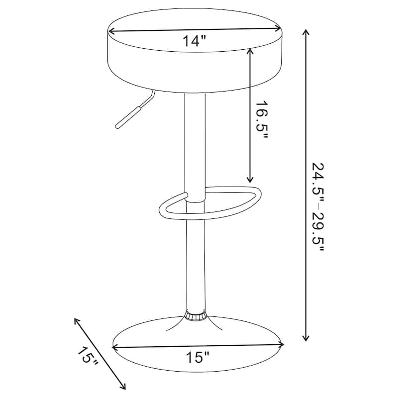 29" Adjustable Bar Stool Chrome and Black