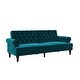 preview thumbnail 33 of 41, The Novogratz Upholstered Cassidy Futon Convertible Couch Green