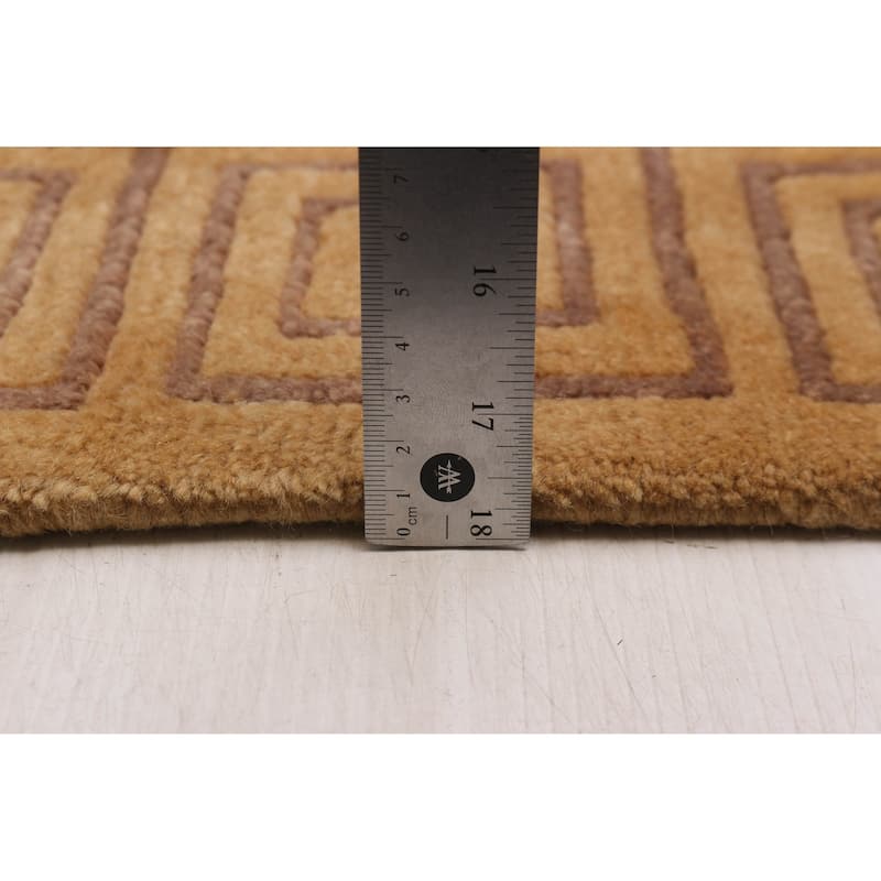 ECARPETGALLERY Hand-knotted Opulence Tan Wool Rug - 3'10 x 5'9
