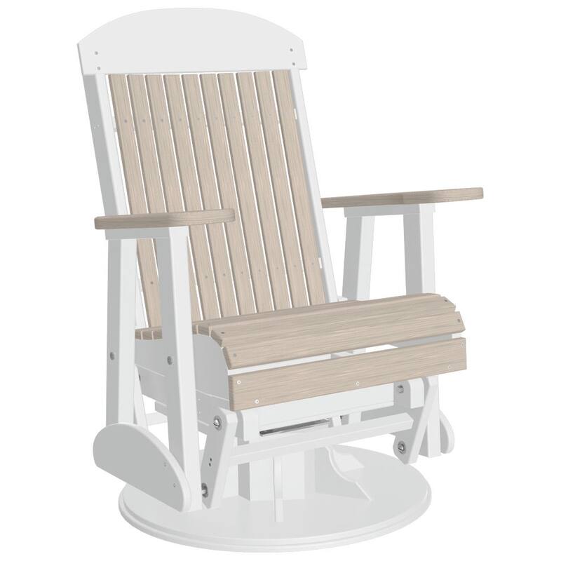 Poly Lumber Classic Swivel Glider Chair - Birch Woodgrain & White
