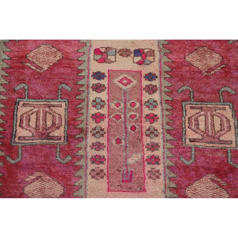 Meshkin Persian Vintage Runner Rug Hand-knotted Wool Carpet - 4'4" x 10'3"