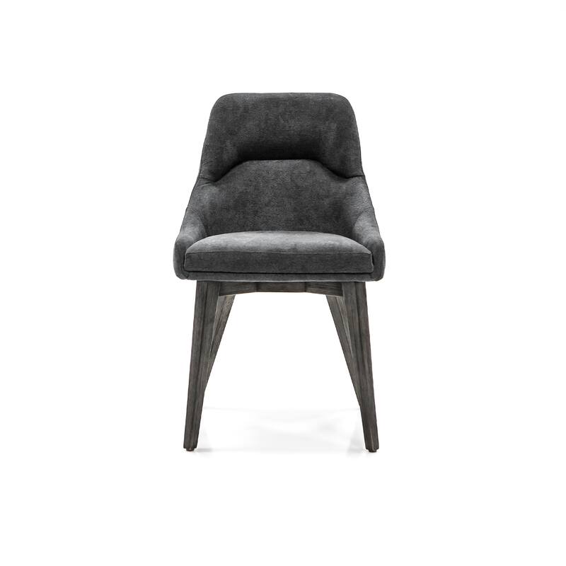 Lileth Modern River Gray Dining Chairs with Acacia Wood Legs - Set of 2 - N/A