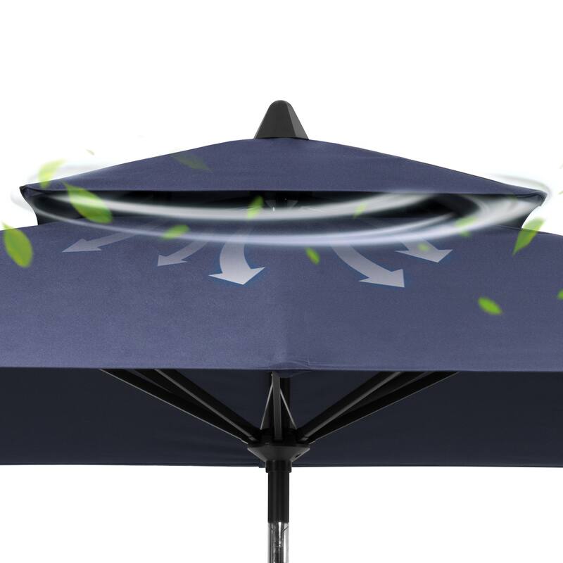 10 x 6.5 Ft Double Top Market Patio Umbrella with Base