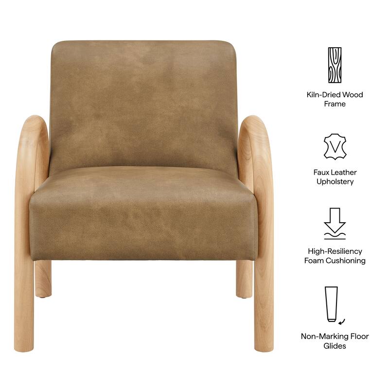 Lunet Faux Leather Upholstered Accent Chair