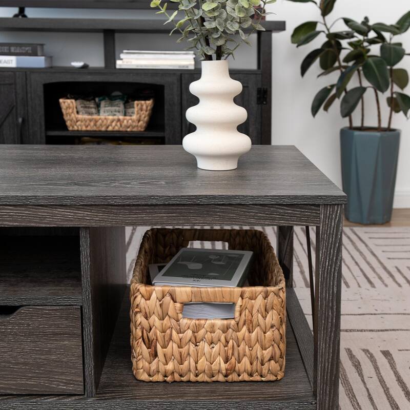 Water Hyacinth Storage Baskets Set of 3, Wicker Baskets with Handles for Bedroom, Bathroom, Pantry, Shelves