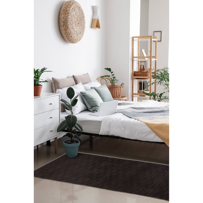 ECARPETGALLERY Hand-knotted Opulence Navy Wool Rug - 3'1 x 11'7