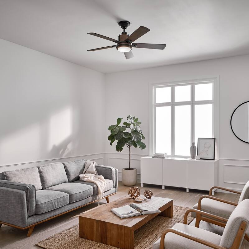 Kichler Lighting Colerne Collection 52-inch Distressed Black LED Ceiling Fan