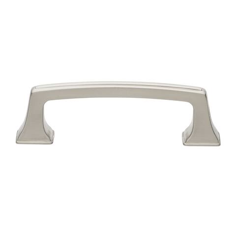 GlideRite 5-Pack 3 in. Center Satin Nickel Deco Base Cabinet Pulls - Satin Nickel