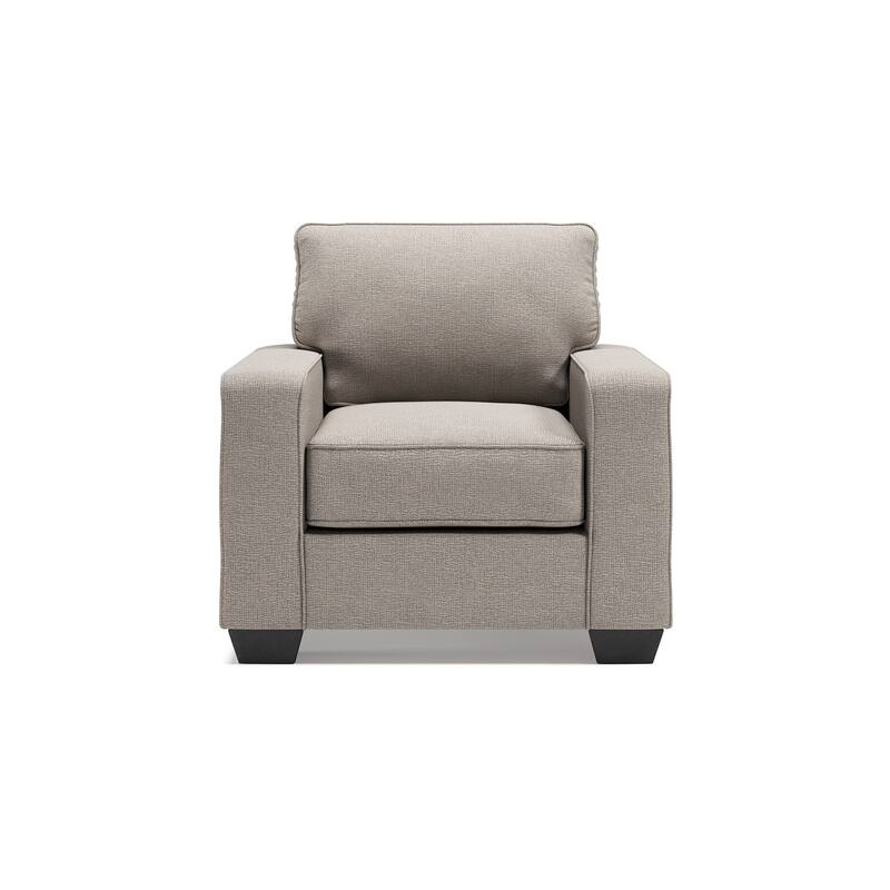 Qien Accent Armchair, Wide Track Arms, Modern Stone Gray Polyester
