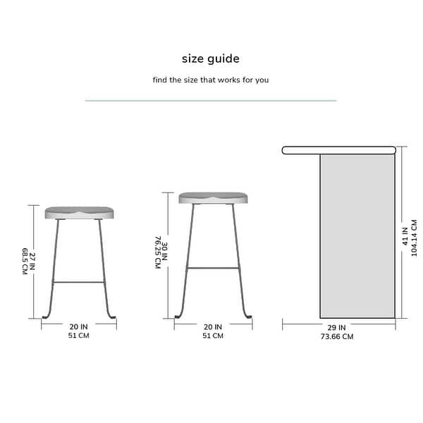 dimension image slide 3 of 7, MH London Romboss Handmade Mango Wood Saddle Seat Stool