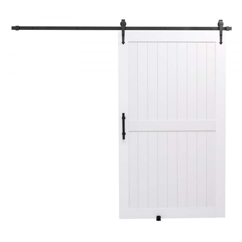 White MDF Pine Sliding Barn Door with Waterproof PVC Coating