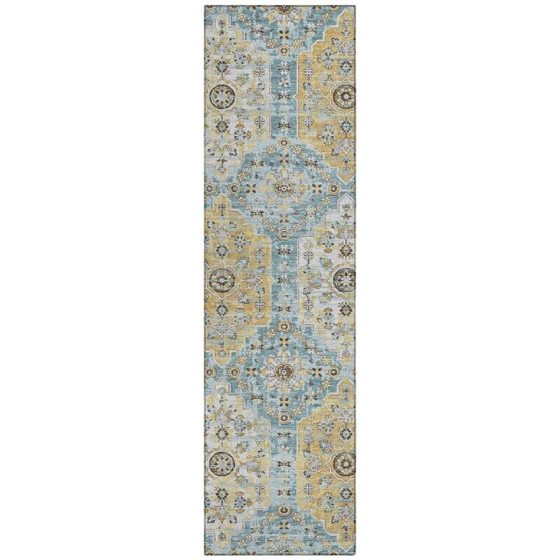 Machine Washable Indoor/ Outdoor Traditional Kiowa Chantille Rug