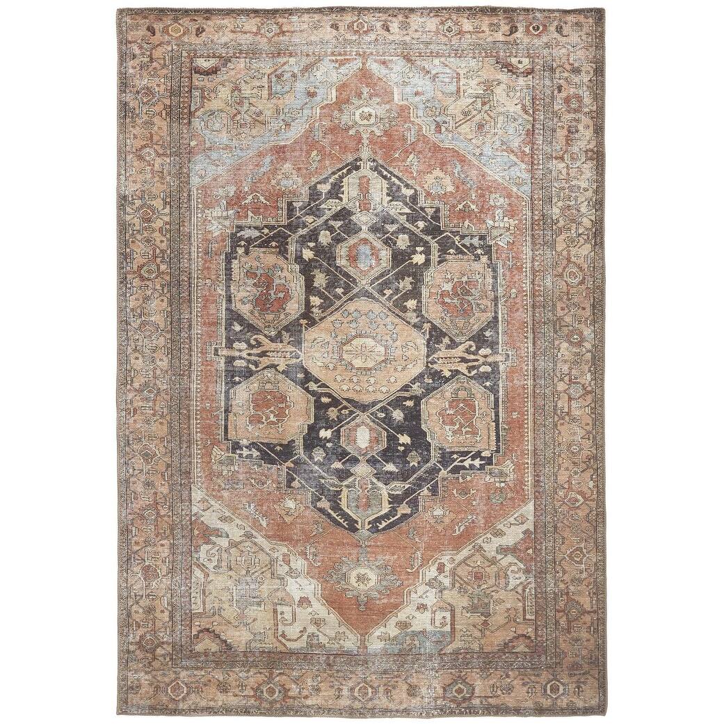 HomeRoots 9' X 12' Orange Brown And Taupe Abstract Area Rug 144 Bed