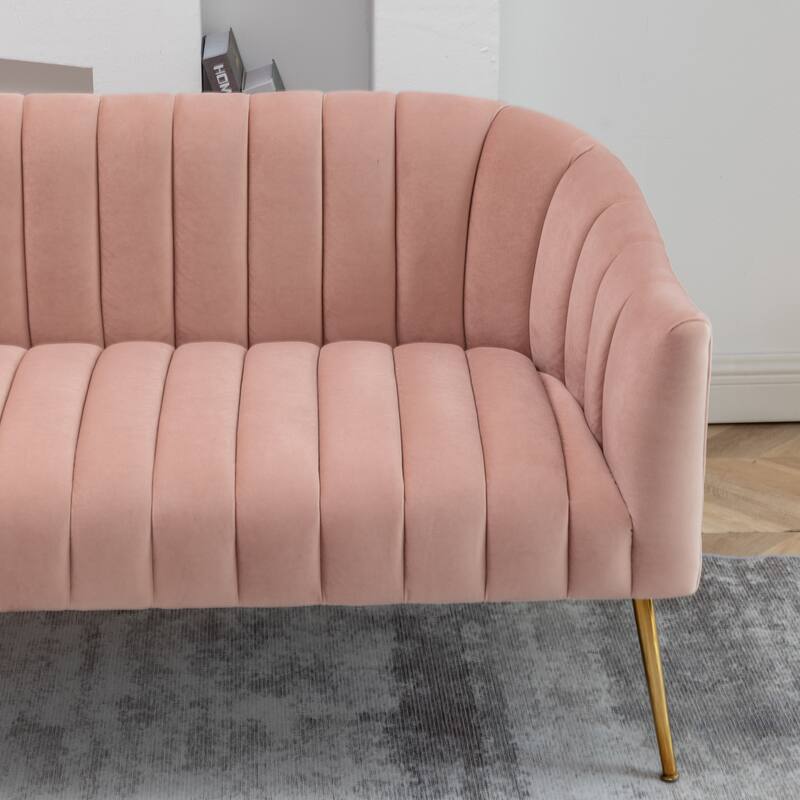 SEYNAR Velvet Upholstered Accent Chair and Loveseat Set