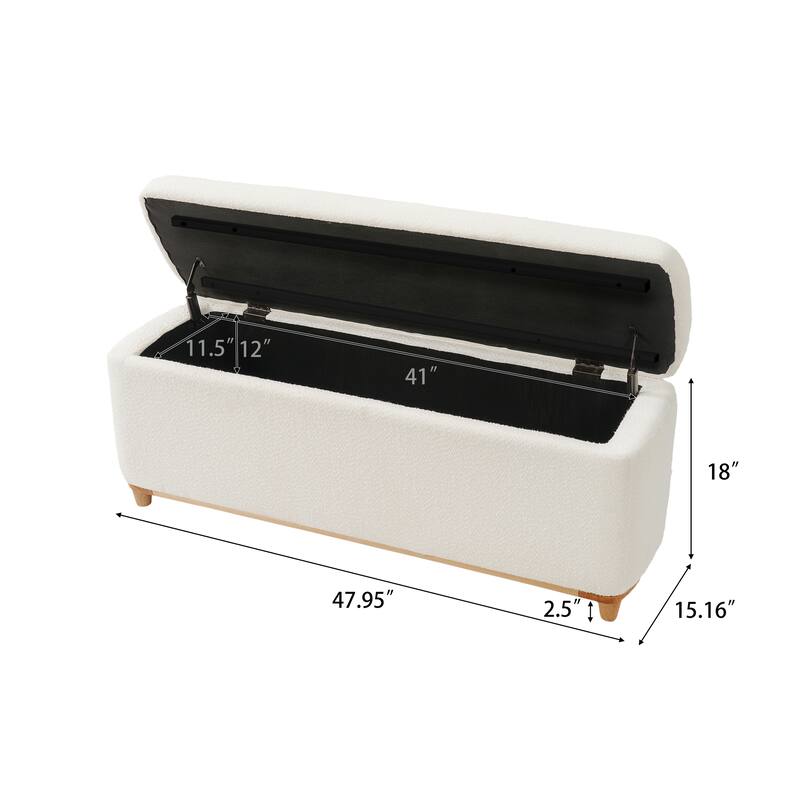 Christopher Knight Home - Modern Aero Upholstered Storage Ottoman Bench with Solid Wood Legs and Lift-Top Storage