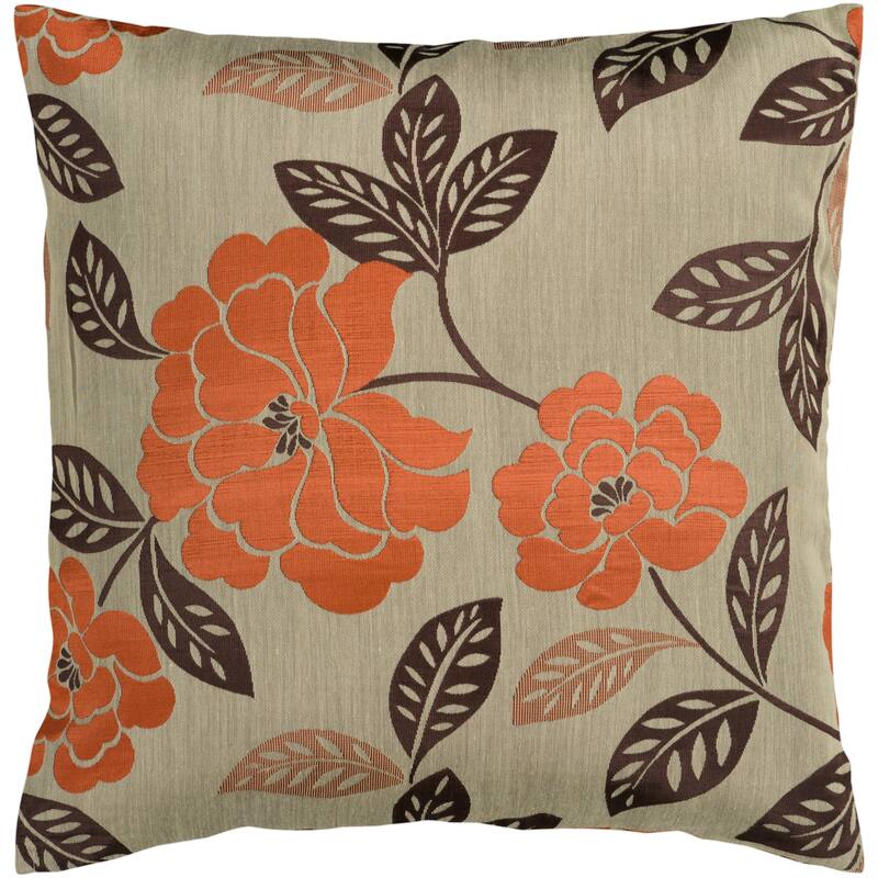 Surya Damask Floral Decorative Pillow