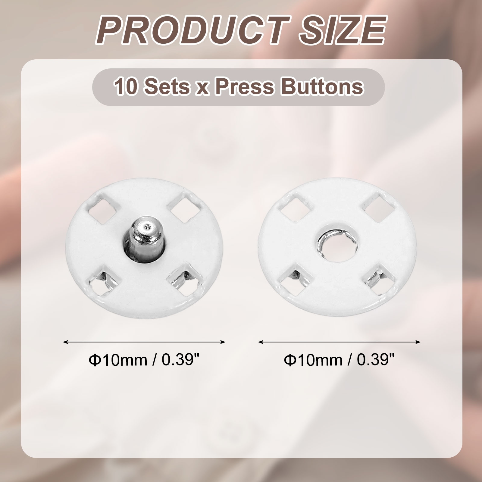 Sewing Snap Buttons, Invisible Press Studs Buttons Sew-on Metal Snap Fasteners Zinc Alloy for Clothes DIY Crafts