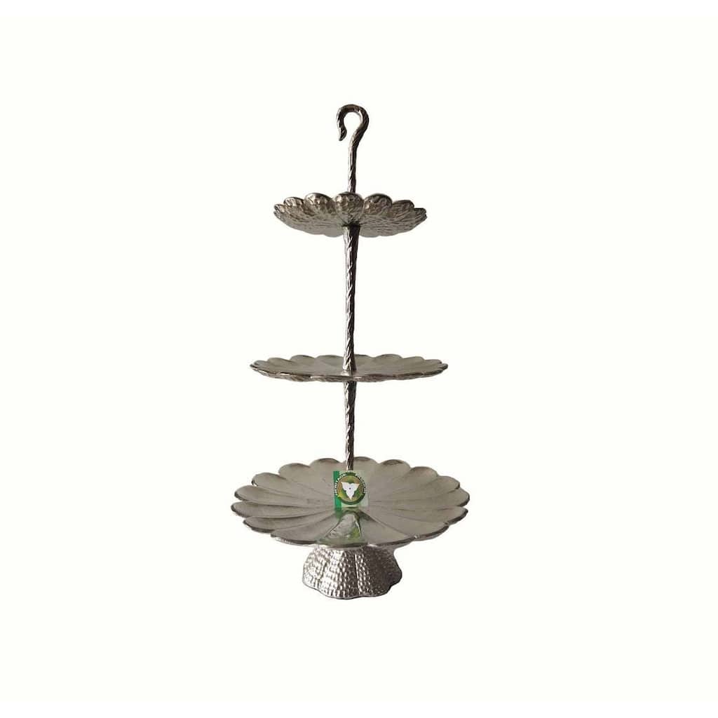 3 Tier Aluminum Cake Stand and Fruit Basket Holder