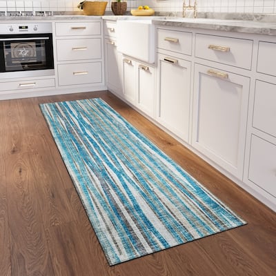 Indoor/Outdoor Waverly Modern Stripes Washable Rug